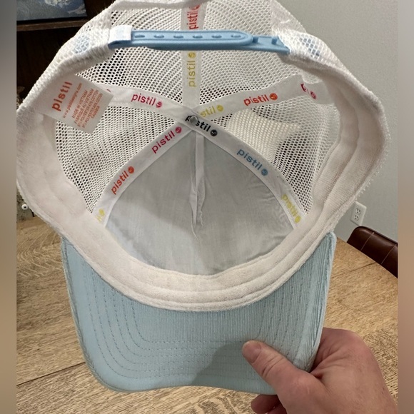 Pistil Kobie Mesh Snap Back Trucker Hat LIGHT BLUE - Picture 10 of 11